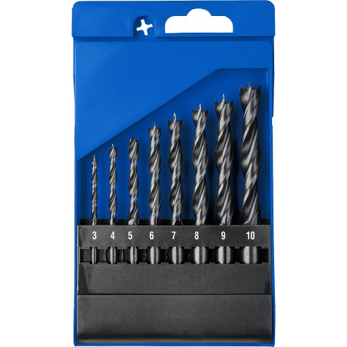 ЗУБР 8 шт: (3-4-5-6-7-8-9-10 мм), М-образная заточка, набор спиральных сверл по дереву, Профессионал (29421-H8)