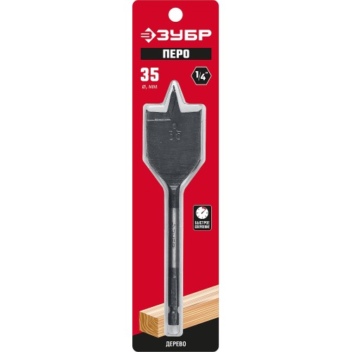 ЗУБР 35 x 152 мм, с боковыми подрезателями, перовое, cверло по дереву (29505-35)