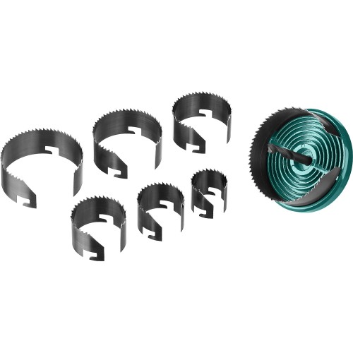 KRAFTOOL 7 шт, (25-32-38-45-50-56-62 х 18 мм), наборная кольцевая пила по дереву (29580-H7-18)