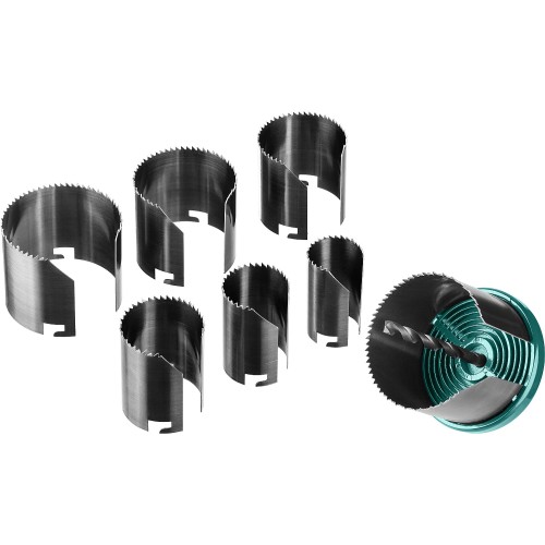 KRAFTOOL 7 шт, (25-32-38-45-50-56-62 х 42 мм), наборная кольцевая пила по дереву (29580-H7-42)