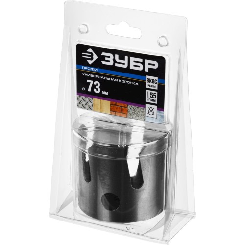 ЗУБР Проуниверсал, 73 мм, коронка с твердосплавными резцами, Профессионал (29514-73)