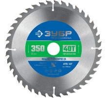 ЗУБР Быстрорез, 350 x 50 мм, 40Т, пильный диск по дереву, Профессионал (36901-350-50-40)