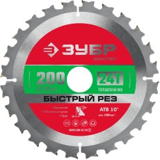 ЗУБР Быстрый рез, 200 x 32/30 мм, 24Т, пильный диск по дереву (36910-200-32-24)