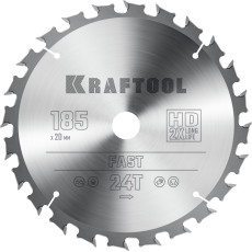 KRAFTOOL Fast, 185 х 20 мм, 24Т, пильный диск по дереву (36950-185-20)
