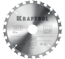 KRAFTOOL Fast, 190 х 30 мм, 24Т, пильный диск по дереву (36950-190-30)