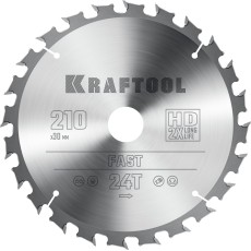 KRAFTOOL Fast, 210 х 30 мм, 24Т, пильный диск по дереву (36950-210-30)