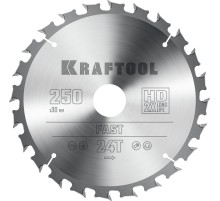 KRAFTOOL Fast, 250 х 30 мм, 24Т, пильный диск по дереву (36950-250-30)