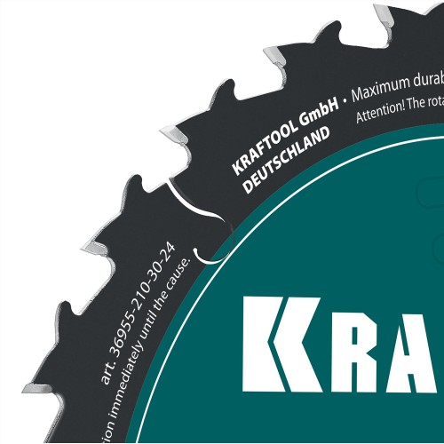 KRAFTOOL Slim wood cut 210 х 30 x 1.8 мм, 24Т, диск пильный по дереву, (36955-210-30-24)