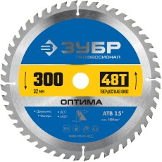 ЗУБР Оптима, 300 x 32 мм, 48Т, пильный диск по дереву, Профессионал (36903-300-32-48)