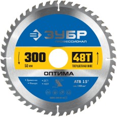 ЗУБР Оптима, 300 x 50 мм, 48Т, пильный диск по дереву, Профессионал (36903-300-50-48)
