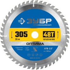 ЗУБР Оптима, 305 x 30 мм, 48Т, пильный диск по дереву, Профессионал (36903-305-30-48)