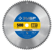 ЗУБР Оптима, 500 x 50 мм, 80Т, пильный диск по дереву, Профессионал (36903-500-50-80)