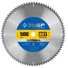 ЗУБР Оптима, 500 x 50 мм, 80Т, пильный диск по дереву, Профессионал (36903-500-50-80)