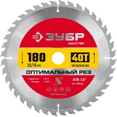 ЗУБР Оптимальный рез, 180 x 20/16 мм, 40Т, пильный диск по дереву (36912-180-20-40)