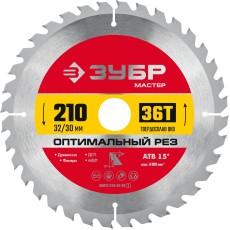 ЗУБР Оптимальный рез, 200 x 32/30 мм, 36T, пильный диск по дереву (36912-210-32-36)