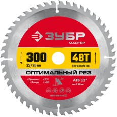 ЗУБР Оптимальный рез, 300 x 32/30 мм, 48Т, пильный диск по дереву (36912-300-32-48)
