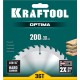 KRAFTOOL Optima, 200 х 30 мм, 36Т, пильный диск по дереву (36951-200-30)