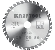 KRAFTOOL Optima, 210 х 30 мм, 36Т, пильный диск по дереву (36951-210-30)