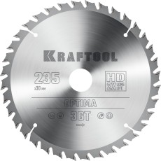 KRAFTOOL Optima, 235 х 30 мм, 36Т, пильный диск по дереву (36951-235-30)