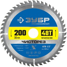 ЗУБР Чисторез, 200 x 30 мм, 48Т, пильный диск по дереву, Профессионал (36905-200-30-48)