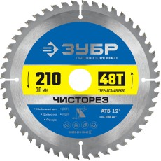ЗУБР Чисторез, 210 x 30 мм, 48Т, пильный диск по дереву, Профессионал (36905-210-30-48)