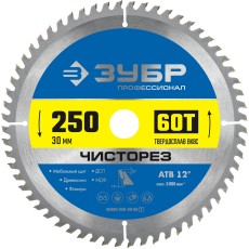 ЗУБР Чисторез, 250 x 30 мм, 60Т, пильный диск по дереву, Профессионал (36905-250-30-60)
