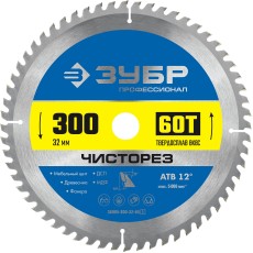 ЗУБР Чисторез, 300 x 32 мм, 60Т, пильный диск по дереву, Профессионал (36905-300-32-60)