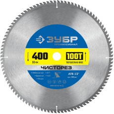 ЗУБР Чисторез, 400 x 30 мм, 100Т, пильный диск по дереву, Профессионал (36905-400-30-100)