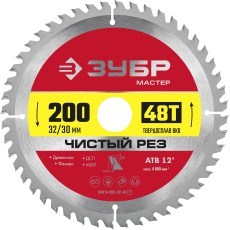 ЗУБР Чистый рез, 200 x 32/30 мм, 48T, пильный диск по дереву (36914-200-32-48)