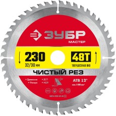ЗУБР Чистый рез, 230 x 32/30 мм, 48Т, пильный диск по дереву (36914-230-32-48)
