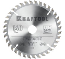 KRAFTOOL Precision, 140 х 20 мм, 36Т, пильный диск по дереву (36952-140-20)