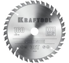 KRAFTOOL Precision, 160 х 20 мм, 36Т, пильный диск по дереву (36952-160-20)