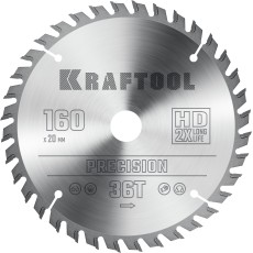 KRAFTOOL Precision, 160 х 20 мм, 36Т, пильный диск по дереву (36952-160-20)
