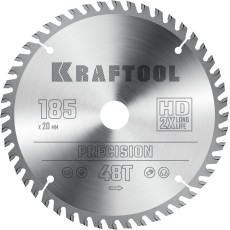 KRAFTOOL Precision, 185 x 20 мм, 48Т, пильный диск по дереву (36952-185-20)