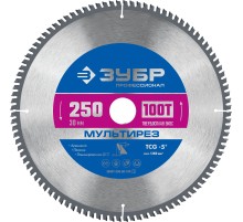 ЗУБР Мультирез, 250 x 30 мм, 100Т, пильный диск по алюминию, Профессионал (36907-250-30-100)