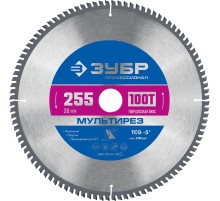 ЗУБР Мультирез, 255 x 30 мм, 100Т, пильный диск по алюминию, Профессионал (36907-255-30-100)