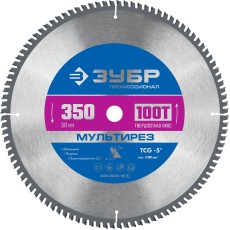ЗУБР Мультирез, 350 x 50 мм, 100Т, пильный диск по алюминию, Профессионал (36907-350-50-100)