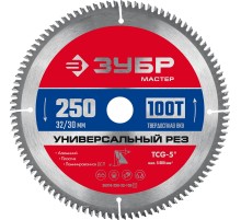 ЗУБР Универсальный рез, 250 x 32/30 мм, 100Т, пильный диск по алюминию (36916-250-32-100)