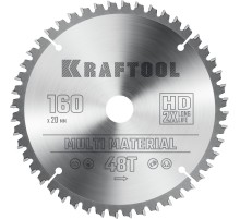 KRAFTOOL Multi Material, 160 х 20 мм, 48Т, пильный диск по алюминию (36953-160-20)