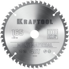 KRAFTOOL Multi Material, 165 x 20 мм, 48Т, пильный диск по алюминию (36953-165-20)