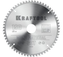 KRAFTOOL Multi Material, 190 х 30 мм, 60Т, пильный диск по алюминию (36953-190-30)