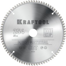 KRAFTOOL Multi Material, 254 х 30 мм, 80Т, пильный диск по алюминию (36953-254-30)