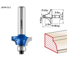 ЗУБР 22.2 x 9 мм, радиус 4.8 мм, фреза кромочная калевочная №1, Профессионал (28700-22.2)