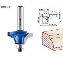 ЗУБР 31.8 x 15 мм, радиус 9.5 мм, фреза кромочная калевочная №1, Профессионал (28700-31.8)
