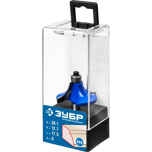 ЗУБР 38.1 x 17.5 мм, радиус 12.7 мм, фреза кромочная калевочная №1, Профессионал (28700-38.1)