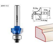 ЗУБР 17.3 x 8 мм, радиус 2.4 мм, фреза кромочная калевочная №1, Профессионал (28701-17.3)
