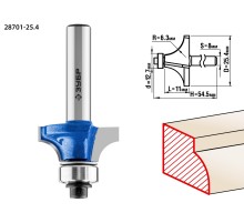 ЗУБР 25.4 x 11 мм, радиус 6.3 мм, фреза кромочная калевочная №1, Профессионал (28701-25.4)