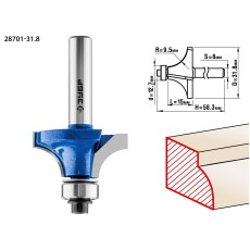ЗУБР 31.8 x 15 мм, радиус 9.5 мм, фреза кромочная калевочная №1, Профессионал (28701-31.8)