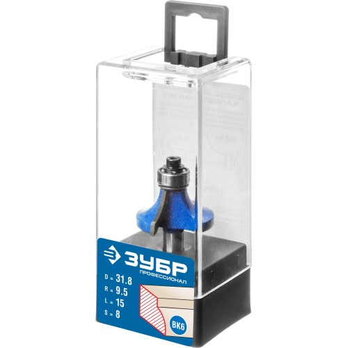 ЗУБР 31.8 x 15 мм, радиус 9.5 мм, фреза кромочная калевочная №1, Профессионал (28701-31.8)