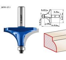 ЗУБР 57.1 x 29 мм, радиус 22 мм, фреза кромочная калевочная №1, Профессионал (28701-57.1)